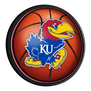 Kansas Jayhawks: Basketball - Round Slimline Lighted Wall Sign