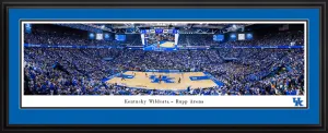 Kentucky Wildcats Basketball Panoramic Poster Framed - Rupp Arena Fan Cave Decor