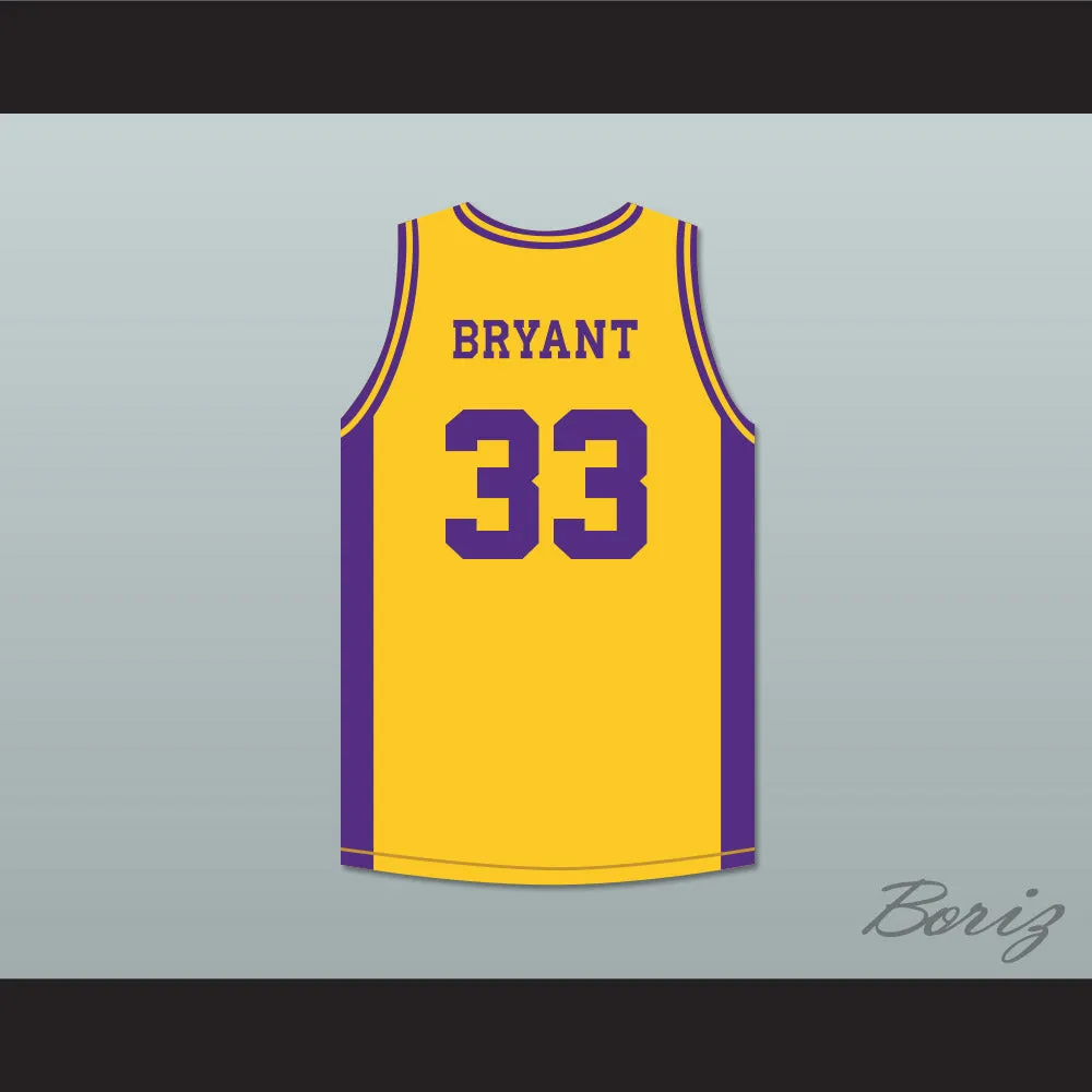 Kobe Bryant 33 Lower Merion High School Aces Yellow Basketball Jersey 4