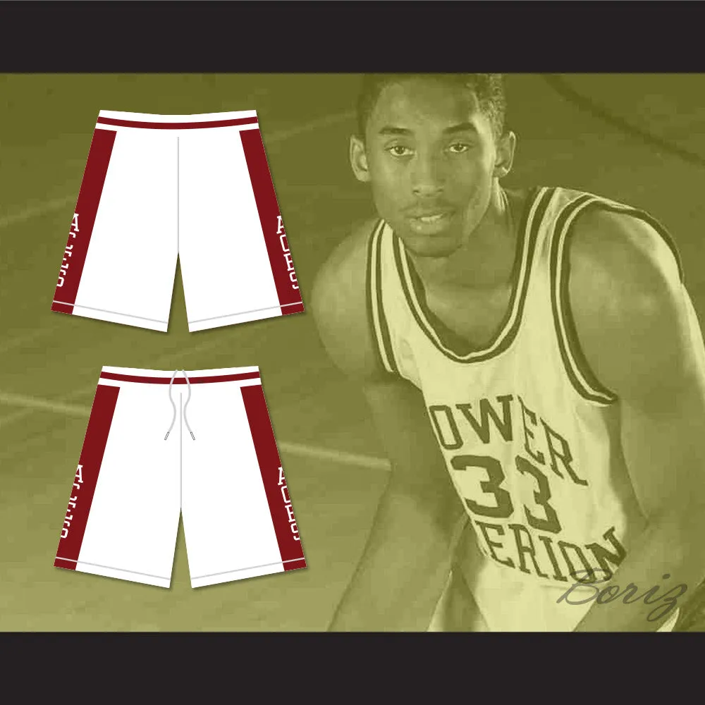 Kobe Bryant Lower Merion High School Aces White Basketball Shorts
