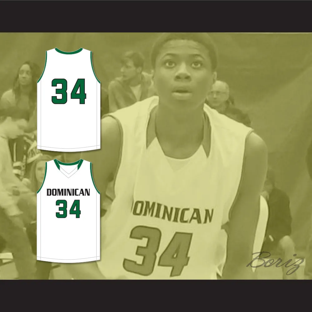 Kostas Antetokounmpo 34 Dominican High School Knights White Basketball Jersey 1