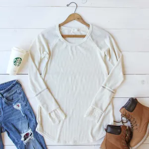Lace Cuff Thermal in Cream