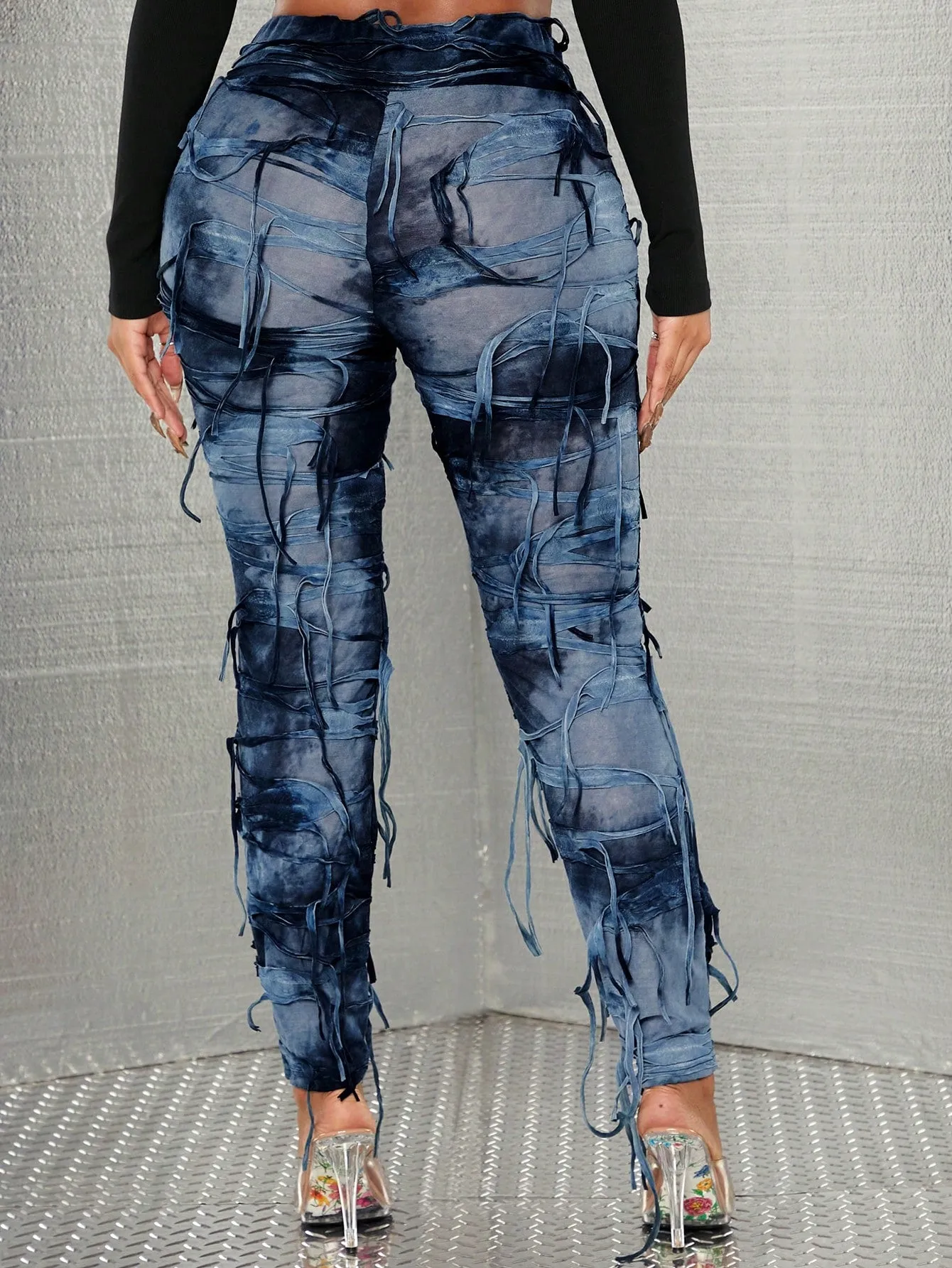 Leggings de tie dye con fleco de Cherry Vibes en