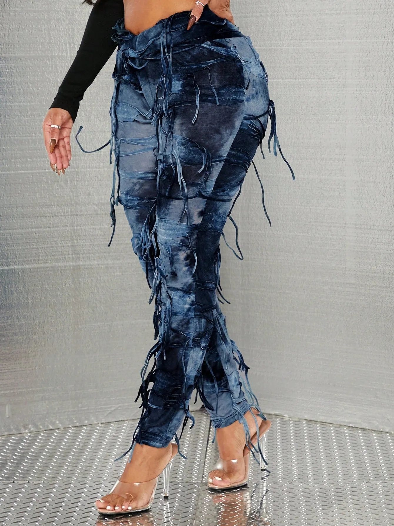 Leggings de tie dye con fleco de Cherry Vibes en