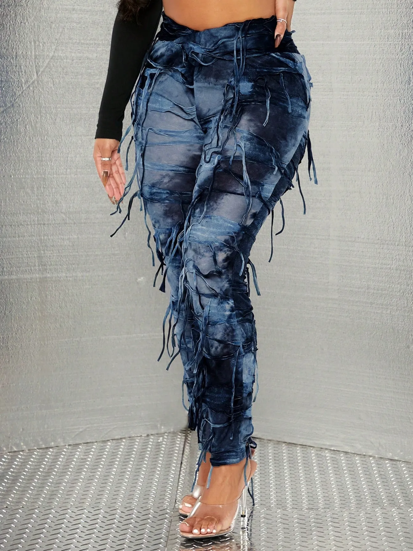 Leggings de tie dye con fleco de Cherry Vibes en