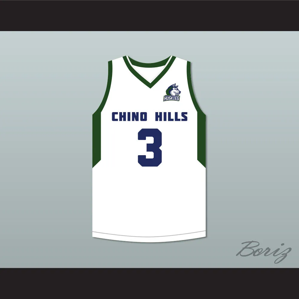 LiAngelo Ball 3 Chino Hills Huskies White Basketball Jersey with Patch 2