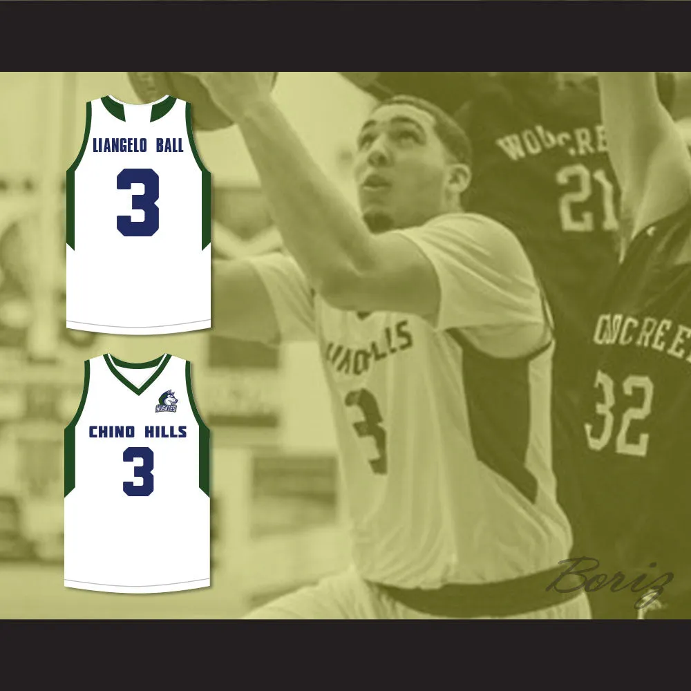 LiAngelo Ball 3 Chino Hills Huskies White Basketball Jersey with Patch 2