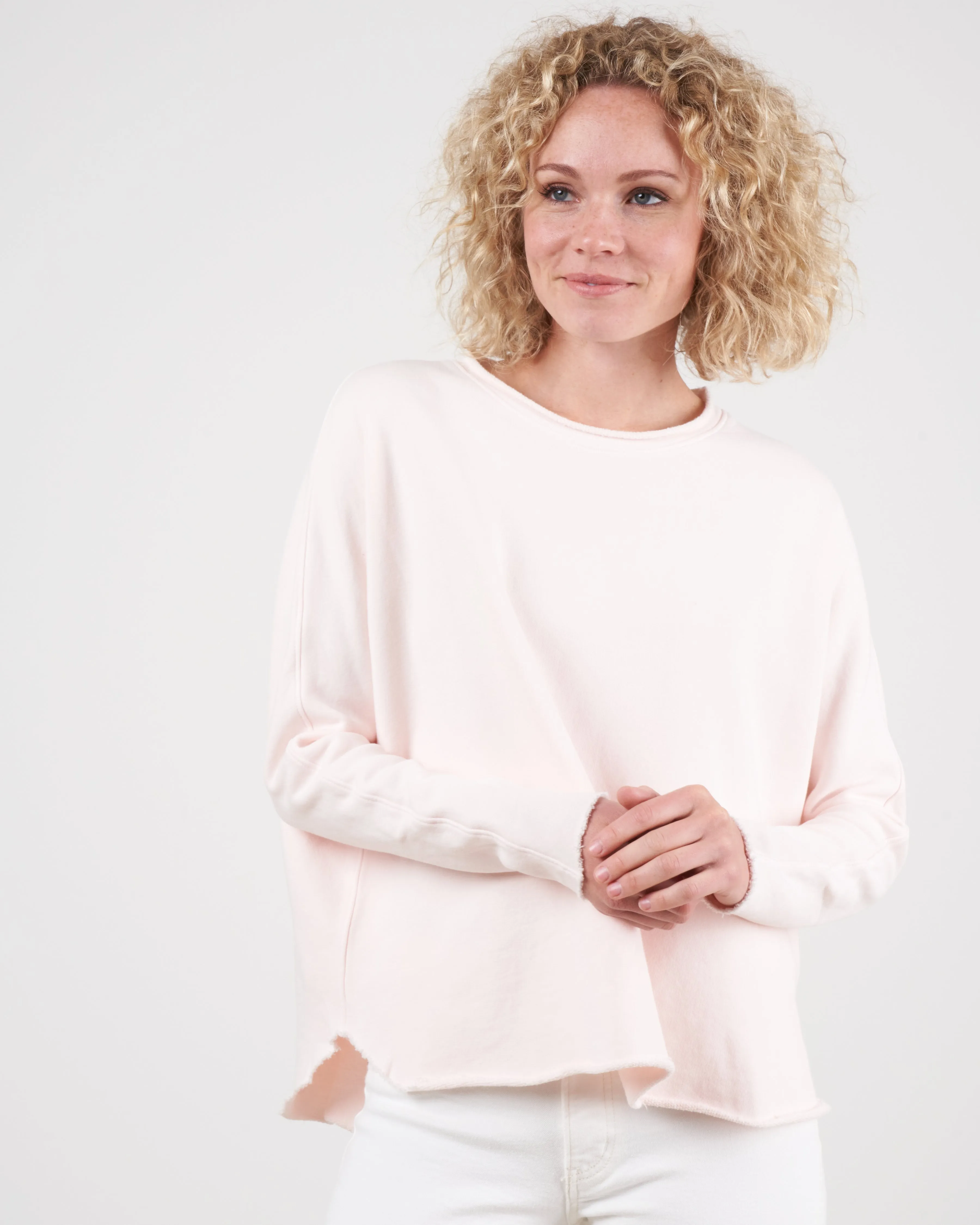 long sleeve funnel neck capelet - ballet slipper