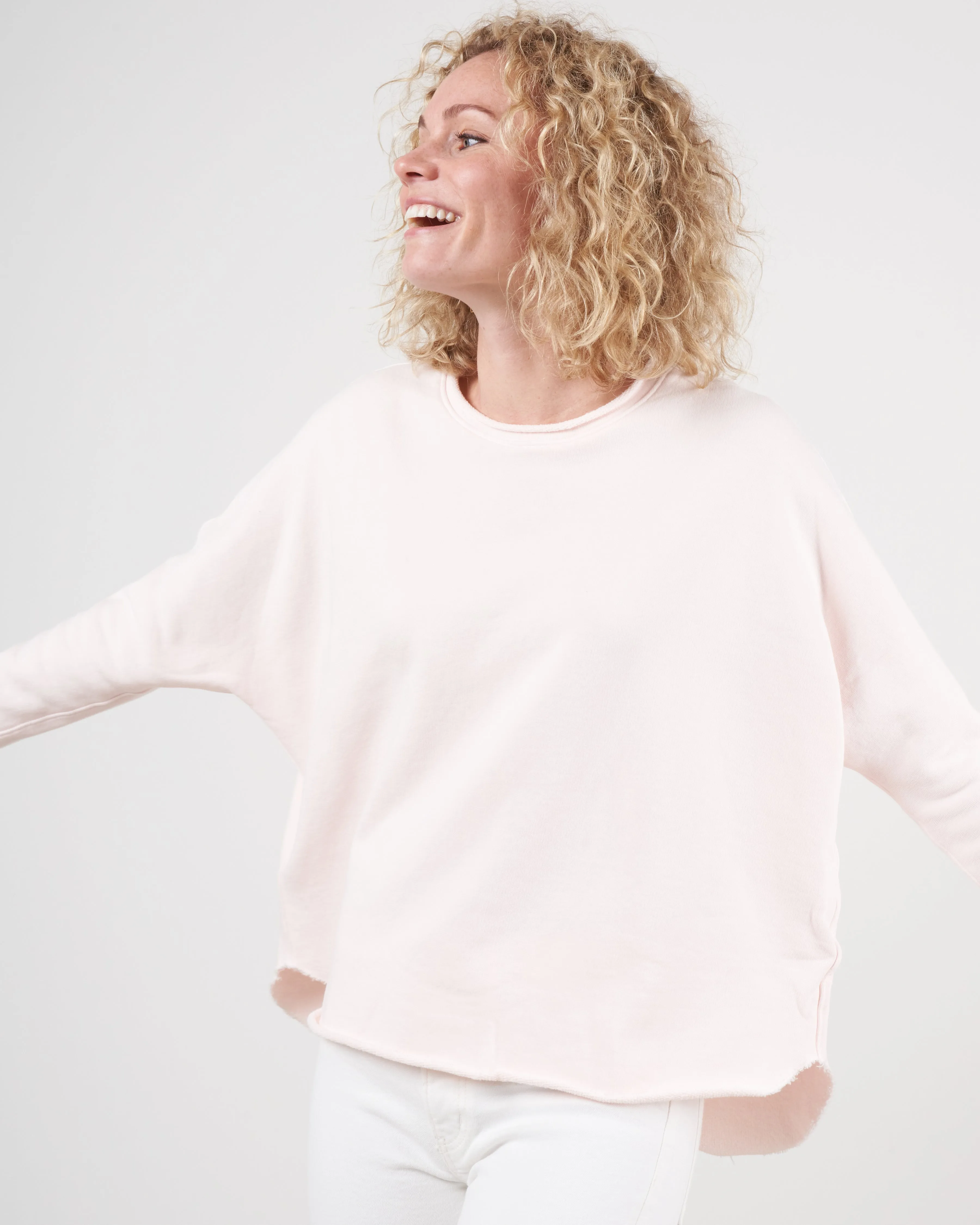 long sleeve funnel neck capelet - ballet slipper