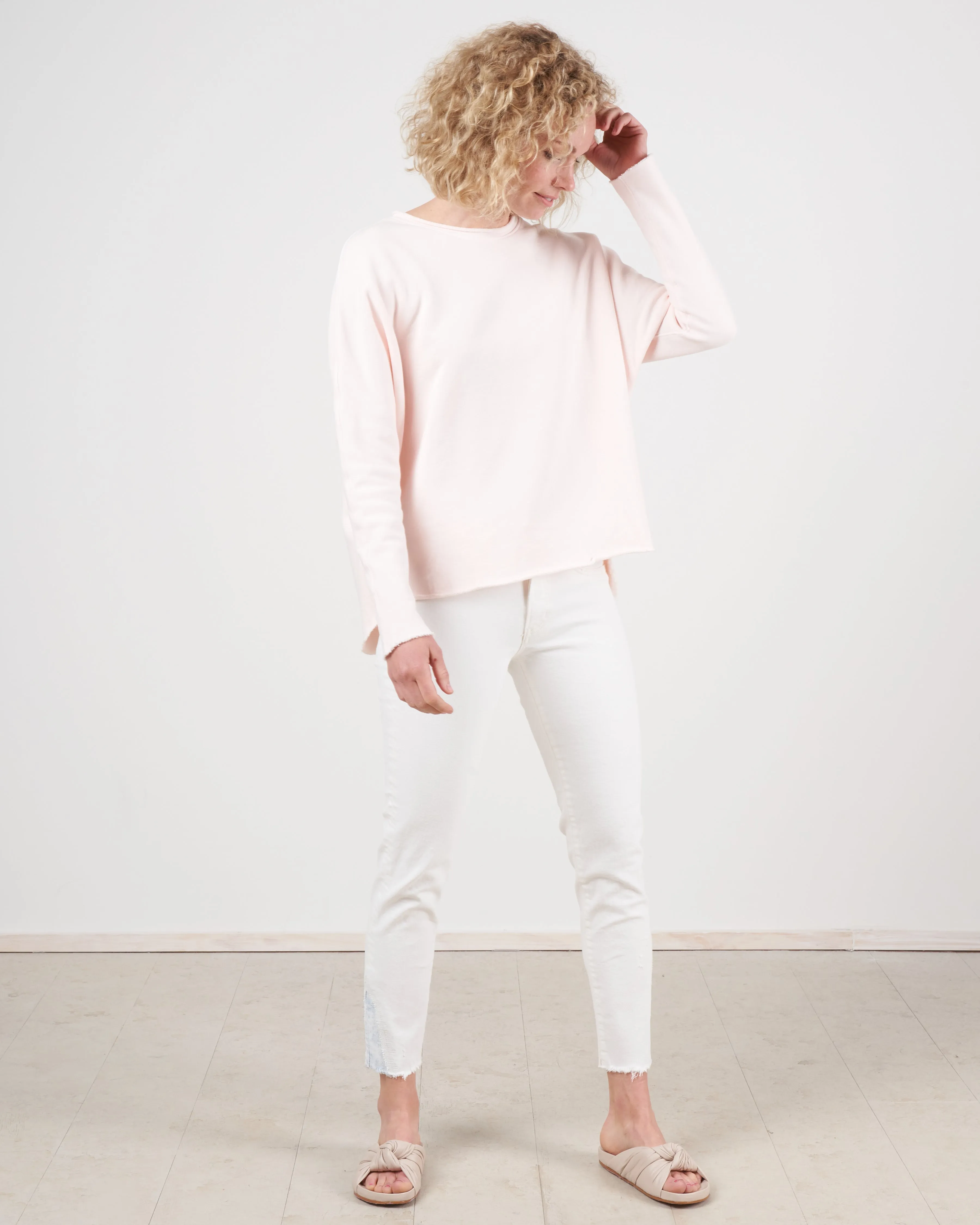 long sleeve funnel neck capelet - ballet slipper