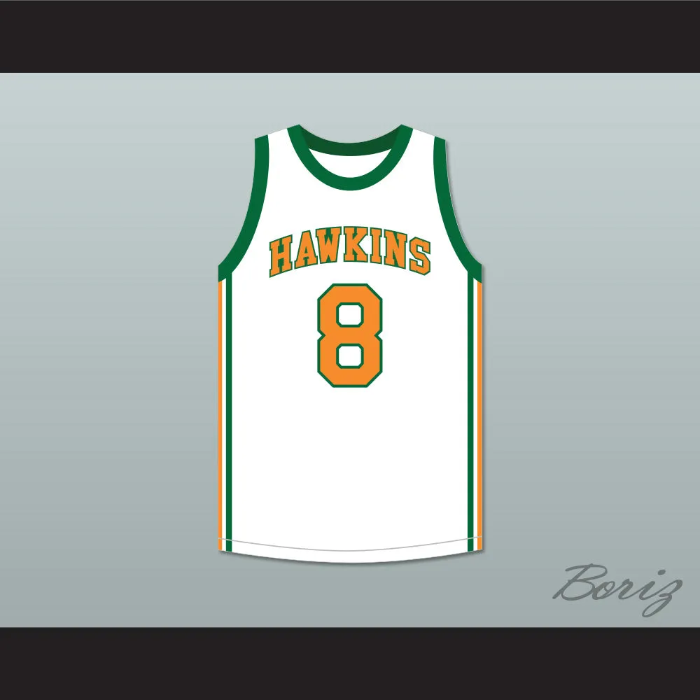 Lucas Sinclair 8 Hawkins High School Tigers White Basketball Jersey 1