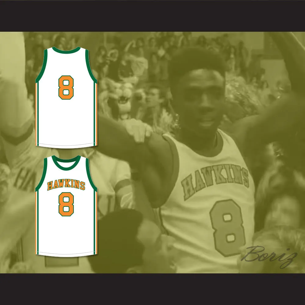 Lucas Sinclair 8 Hawkins High School Tigers White Basketball Jersey 1