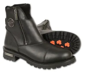 MEN'S MOTORBIKE SUPER CLEAN DOUBLE SIDED ZIPPER ENTRY LEATHER BOOT