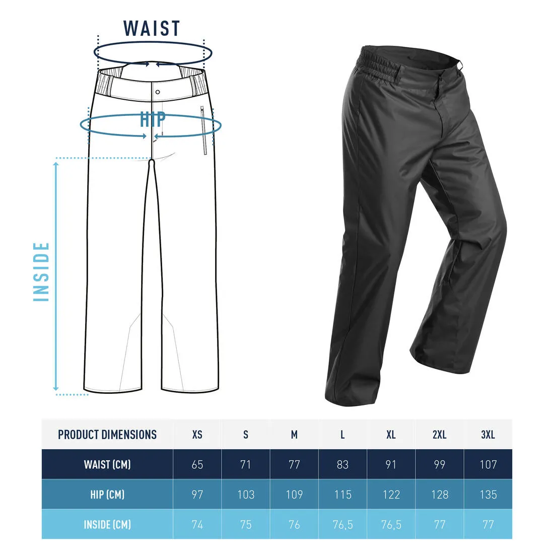 Men's P-Ski Trousers 100 - Carbon Grey