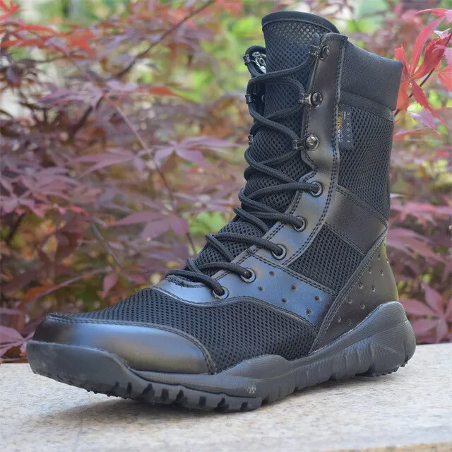 Mens Waterproof Lace Up Tactical Boots