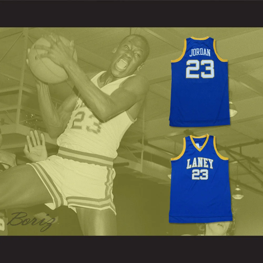 Michael Jordan 23 Laney High School Buccaneers Blue Basketball Jersey