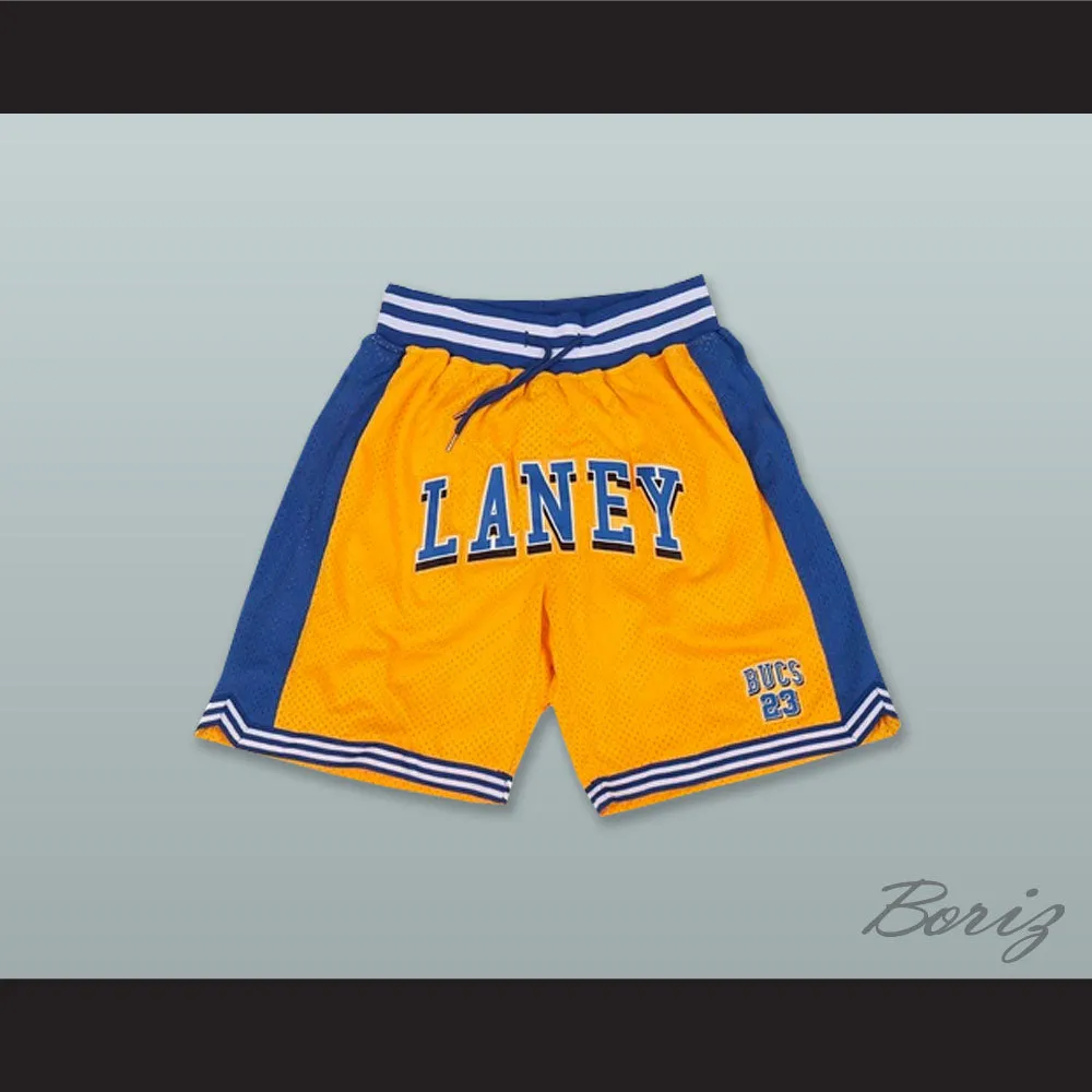 Michael Jordan 23 Laney High School Buccaneers Yellow Basketball Shorts