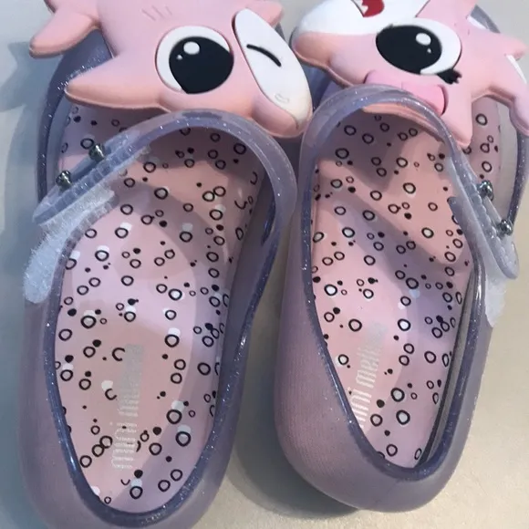 Mini Melissa pink kissing Baby Shark jelly Flats Sz 10