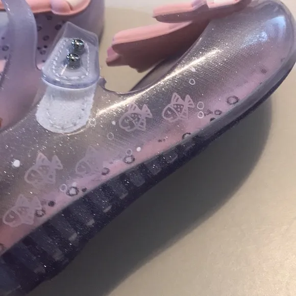Mini Melissa pink kissing Baby Shark jelly Flats Sz 10
