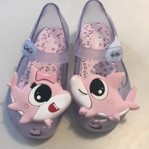 Mini Melissa pink kissing Baby Shark jelly Flats Sz 10