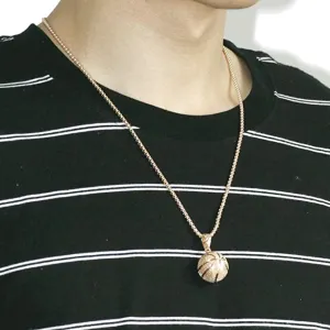 New in gift box! GoldChic Jewelry Black Basketball Chain, NBA Stereoscopic 3D Basketball Fans Pendant Necklaces Women Men! Gold!