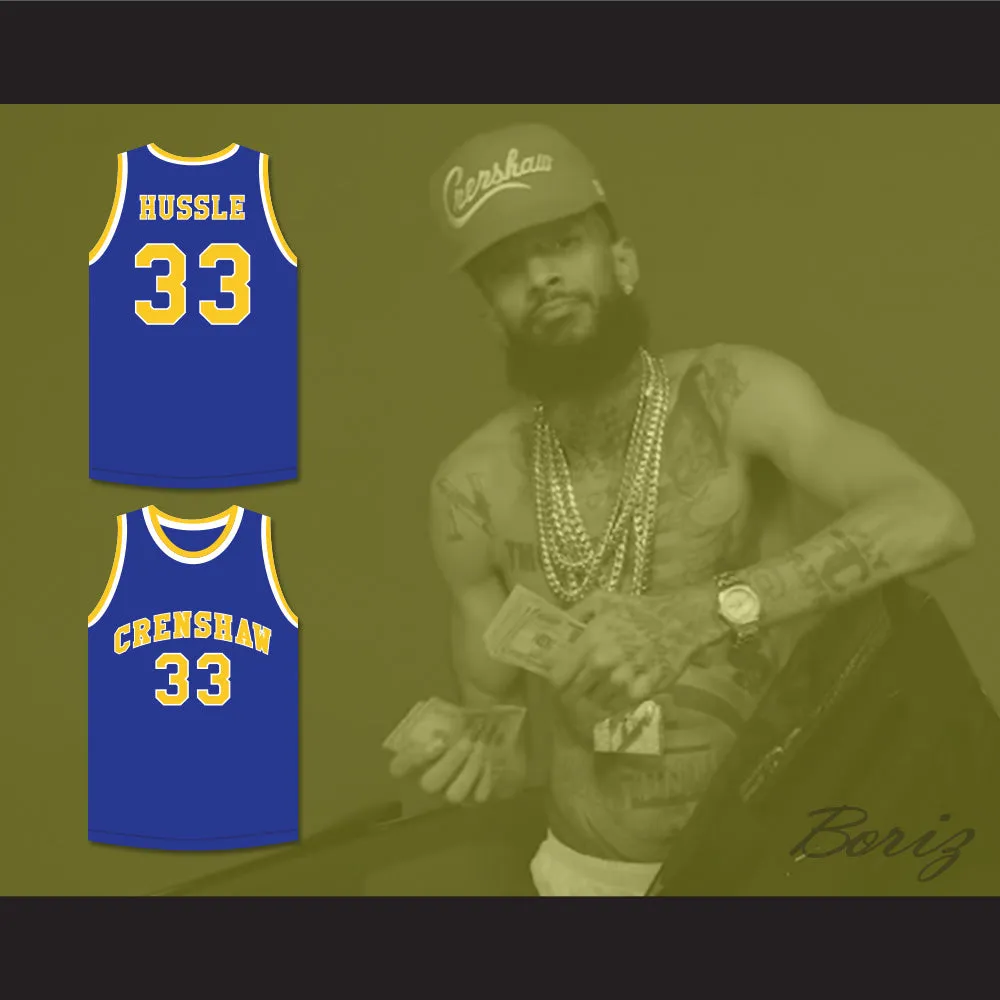 Nipsey Hussle 33 Crenshaw High School Blue Basketball Jersey