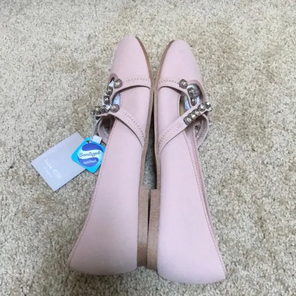 NWT! Zara girls SZ 38/5.5, blush embellished flats
