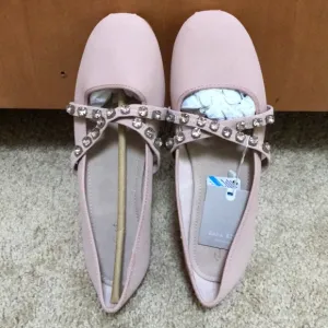 NWT! Zara girls SZ 38/5.5, blush embellished flats