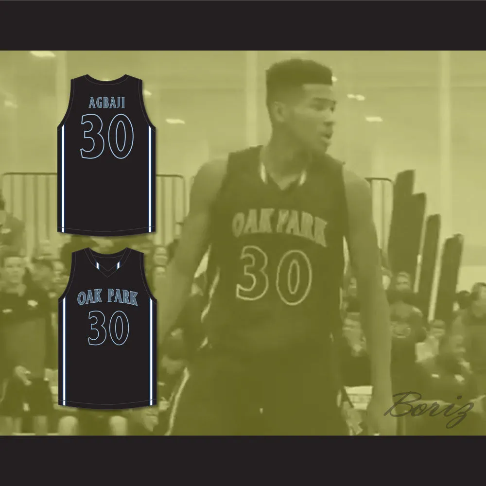 Ochai Agbaji 30 Oak Park High School Northmen Black Basketball Jersey 2