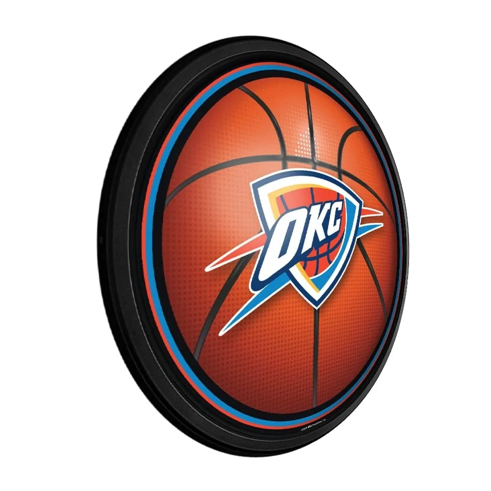 Oklahoma City Thunder: Basketball - Round Slimline Lighted Wall Sign