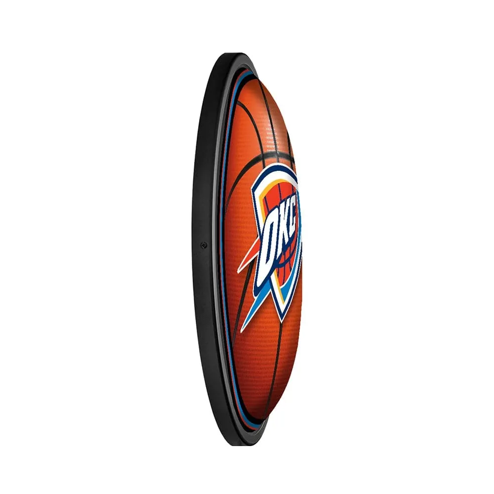 Oklahoma City Thunder: Basketball - Round Slimline Lighted Wall Sign