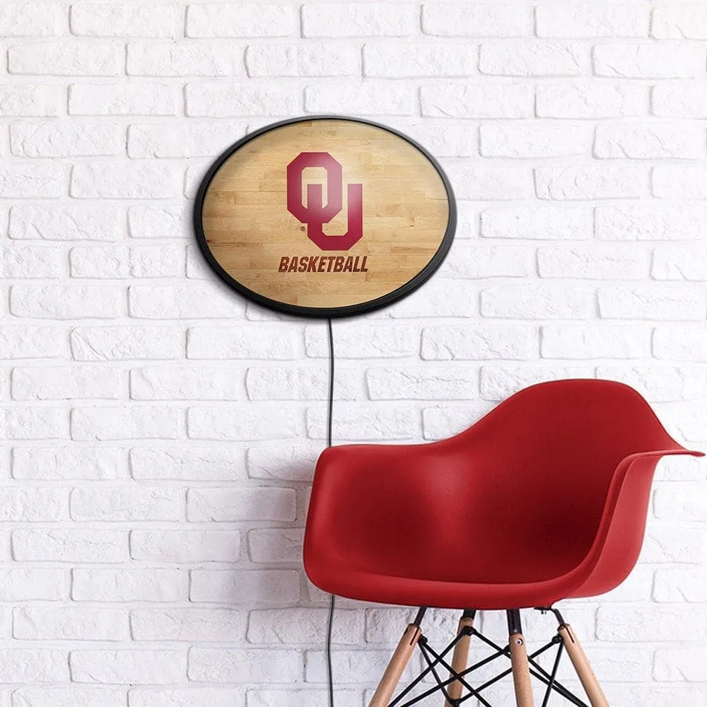 Oklahoma Sooners: Hardwood - Oval Slimline Lighted Wall Sign