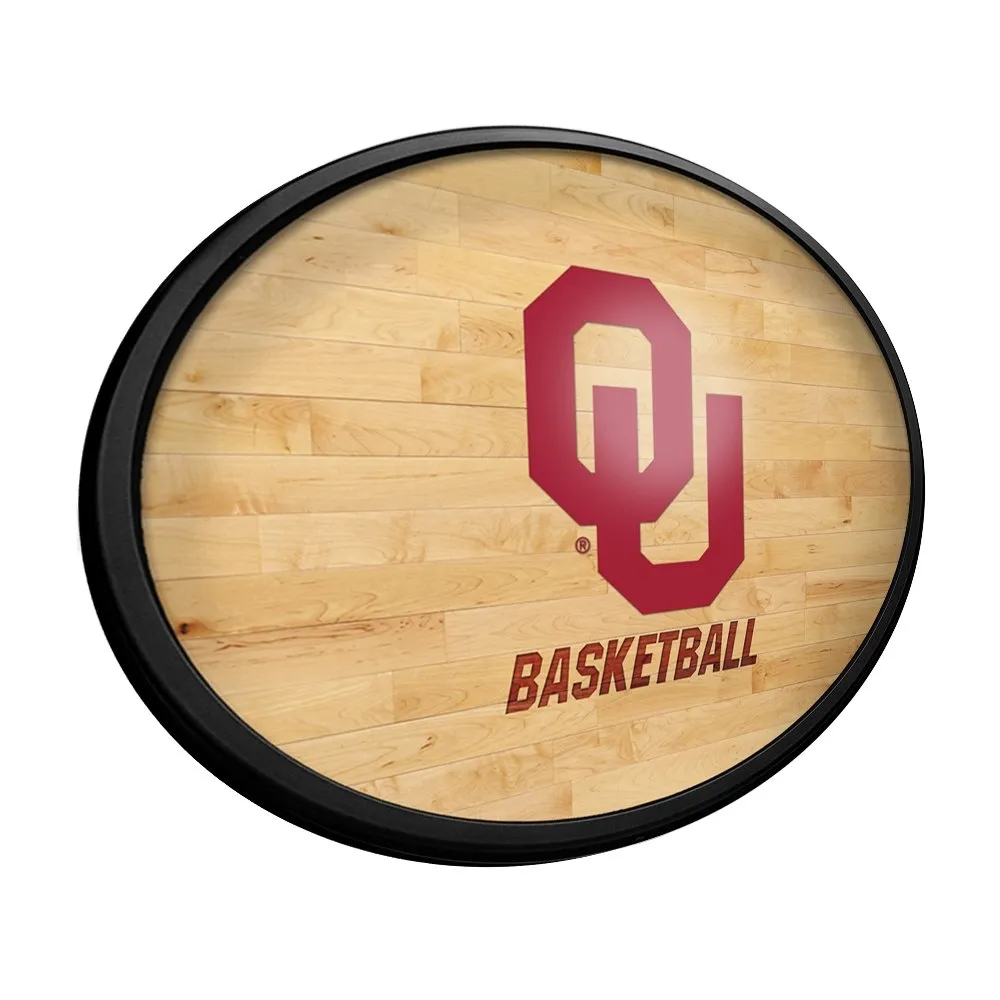 Oklahoma Sooners: Hardwood - Oval Slimline Lighted Wall Sign