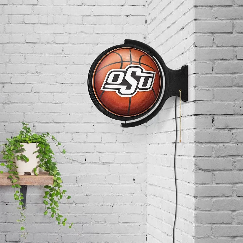 Oklahoma State Cowboys: Basketball - Original Round Rotating Lighted Wall Sign