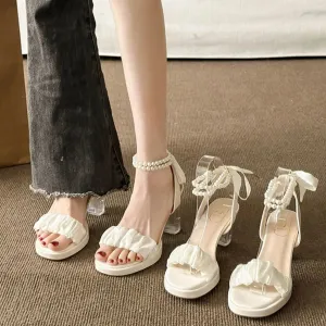 Open Toe Block Heels Sandals