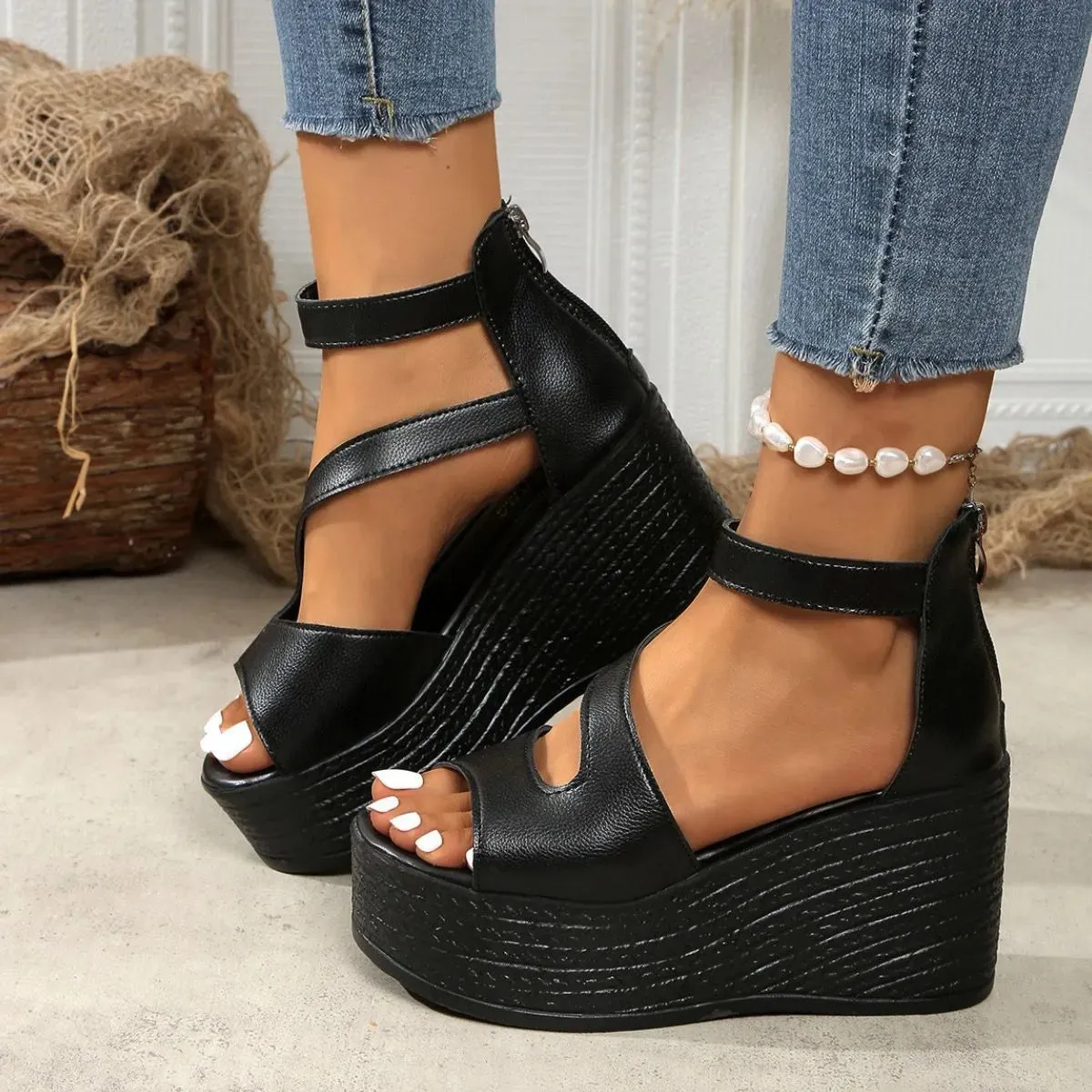 Open Toe Wedge Sandals