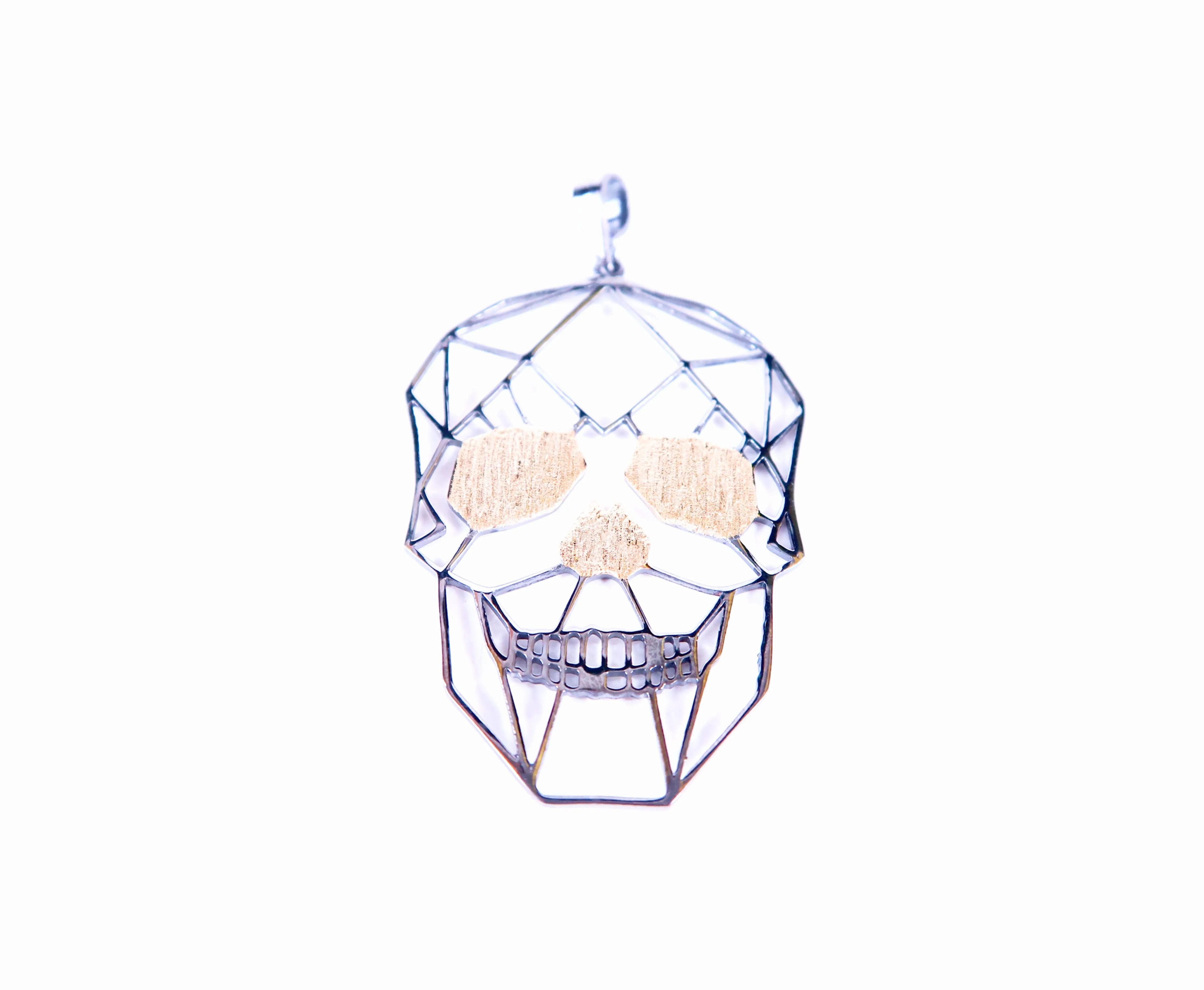 Origami Skull Pendant - Silver and Gold