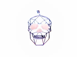 Origami Skull Pendant - Silver and Gold
