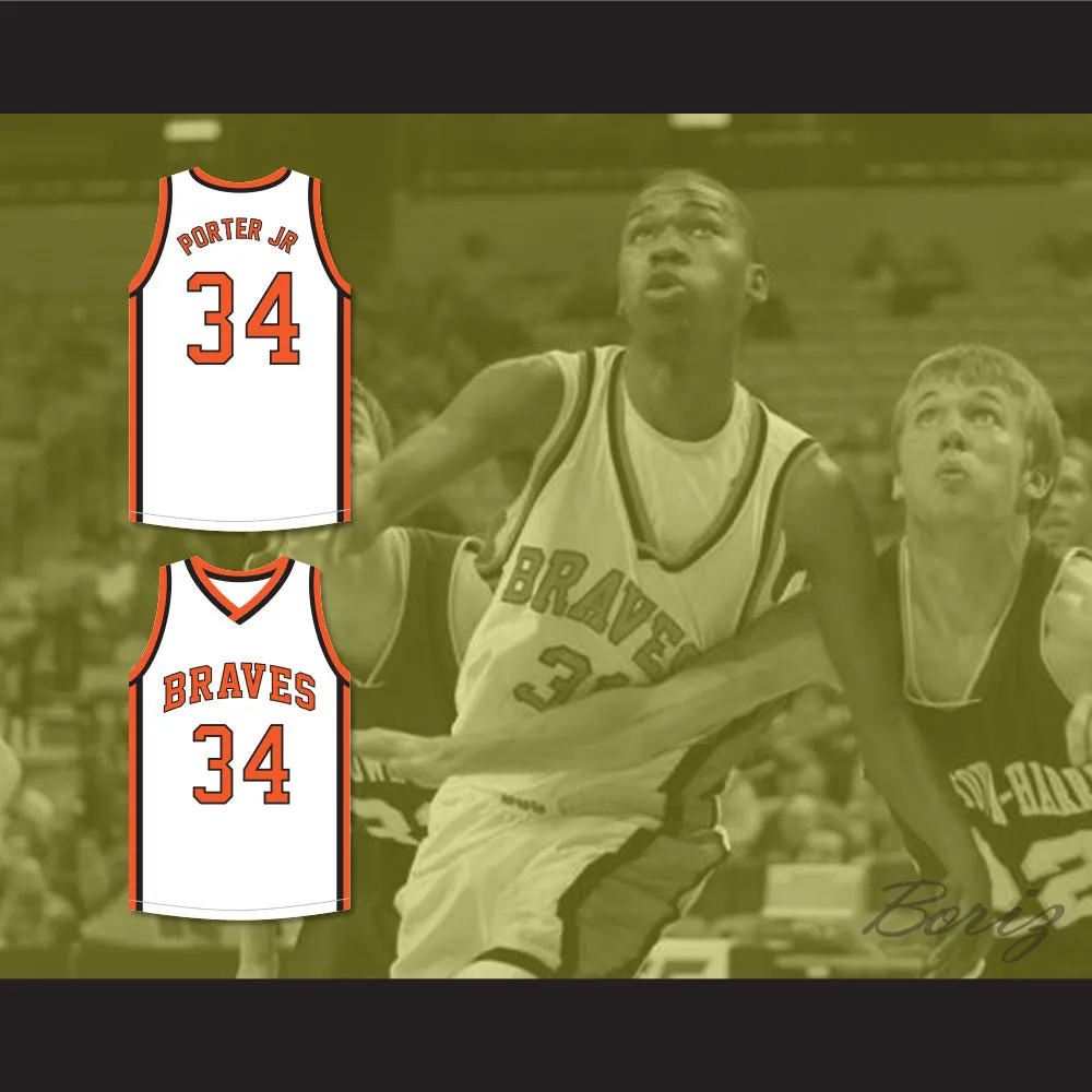 Otto Porter Jr. 34 Scott County Central High School Braves White Basketball Jersey 2