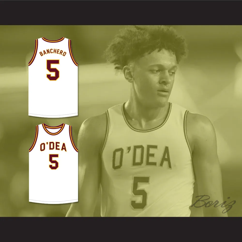 Paolo Banchero 5 O'Dea High School Fighting Irish White Basketball Jersey 2