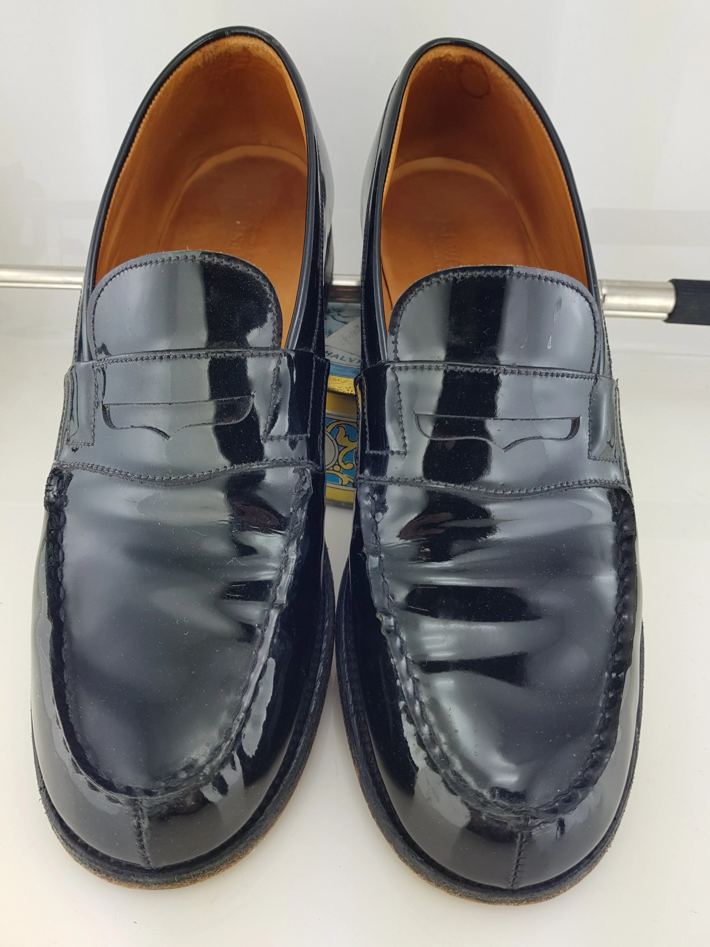 Patent leather loafers