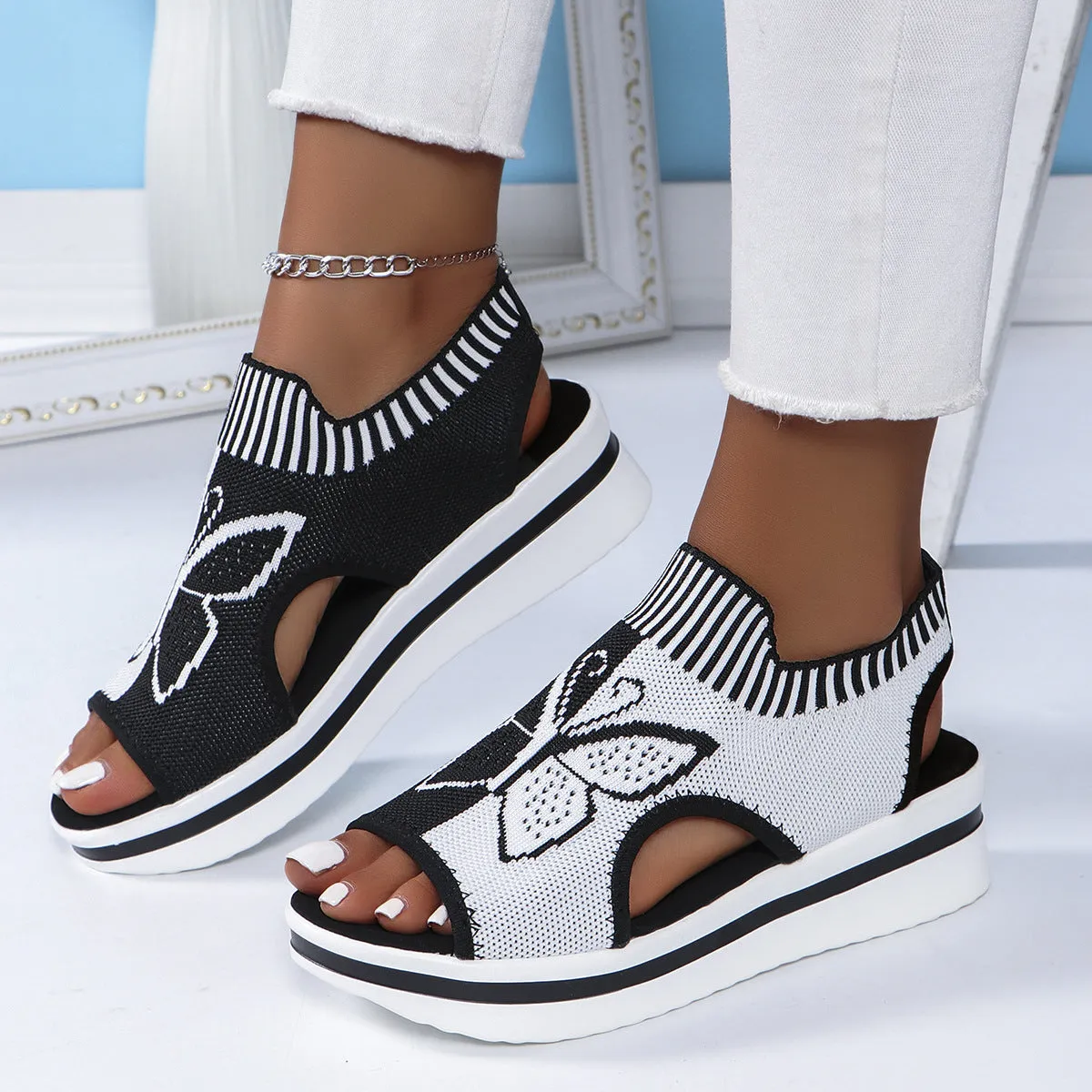 Peep Toe Platform Sandals