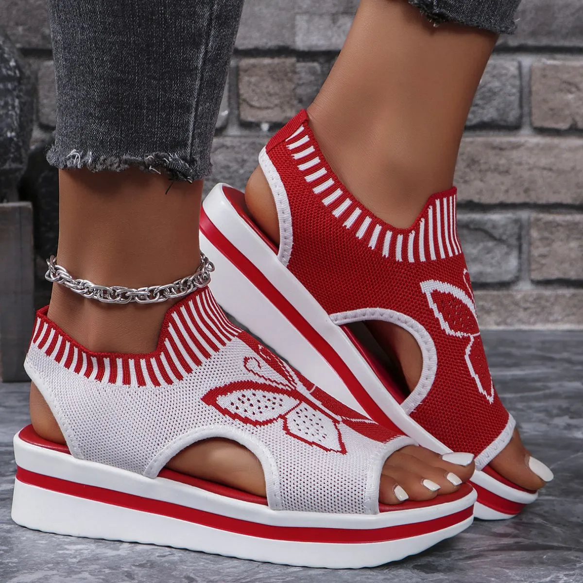 Peep Toe Platform Sandals