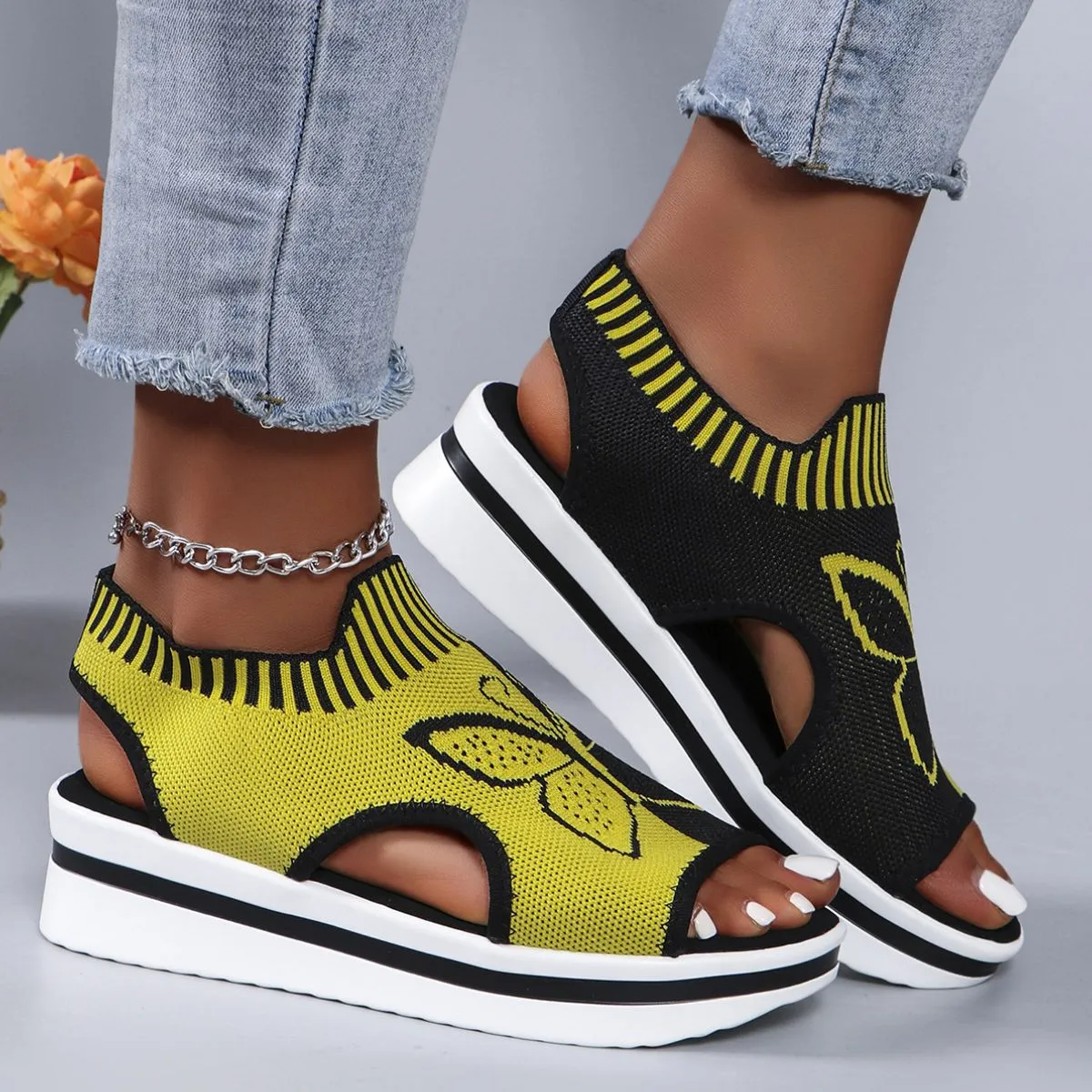 Peep Toe Platform Sandals
