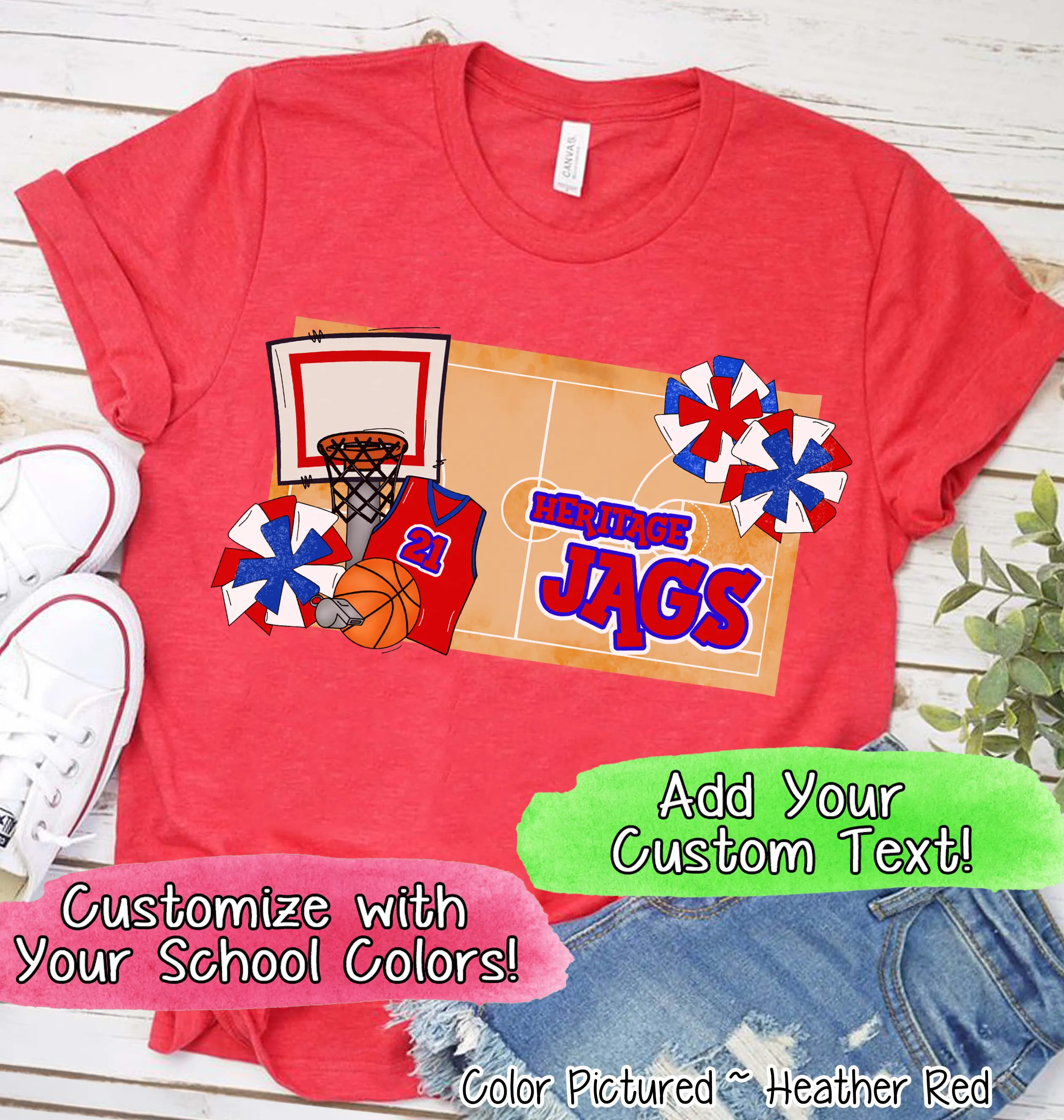 Personalized Basketball Court Fan Tee