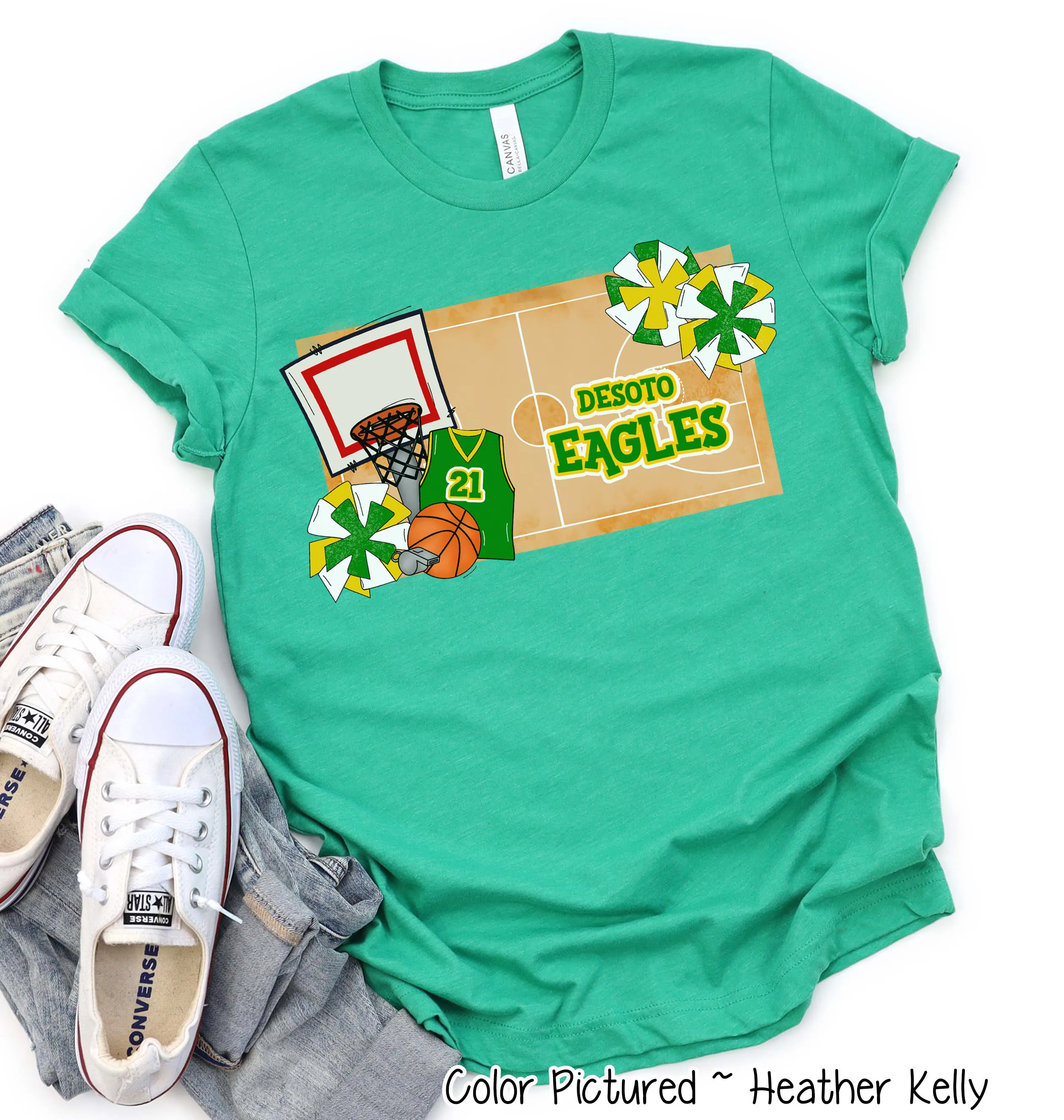 Personalized Basketball Court Fan Tee