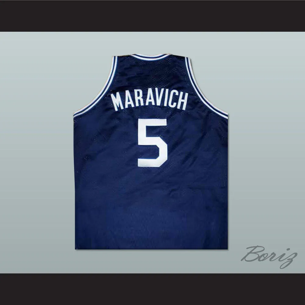 Pete Maravich 5 Daniel High School Navy Blue Basketball Jersey