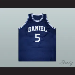 Pete Maravich 5 Daniel High School Navy Blue Basketball Jersey