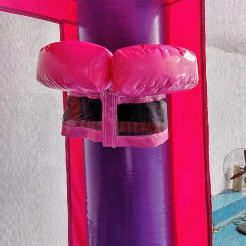 Pink Castle Bounce House with Hoop