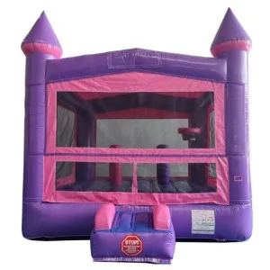Pink Castle Bounce House with Hoop